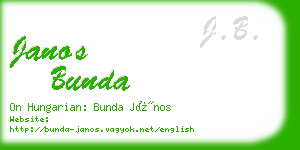 janos bunda business card